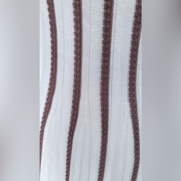 A-Line Sweater Dress cream and tan vertical stripes - Picture 16 of 16